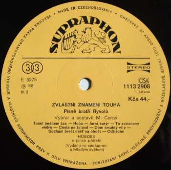 LP Hoboes: Zvláštní Znamení Touha - Písně Bratří Ryvolů