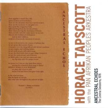 CD Horace Tapscott: Ancestral Echoes - The Covina Sessions, 1976