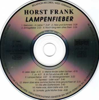 CD Horst Frank: Lampenfieber