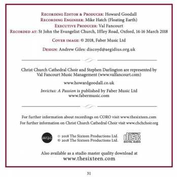 CD Howard Goodall: Invictus: A Passion