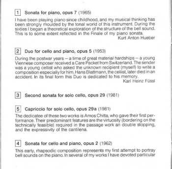 CD Kurt Anton Hueber: Musik Für Cello Und Klavier