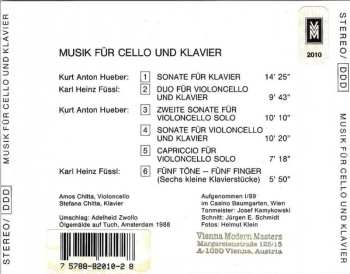 CD Kurt Anton Hueber: Musik Für Cello Und Klavier