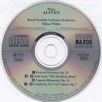 CD Royal Scottish National Orchestra: Symphony No. 1 • Festival Overture • Uppsala Rhapsody • The Mountain King