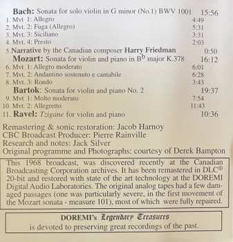 CD Johann Sebastian Bach: Vol.1 . 1968 Recital