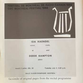 CD Johann Sebastian Bach: Vol.1 . 1968 Recital