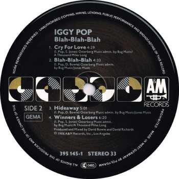 LP Iggy Pop: Blah-Blah-Blah