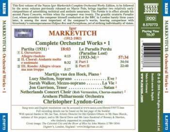 CD Igor Markevitch: Complete Orchestral Works • 1: Partita • Le Paradis Perdu (Oratorio)