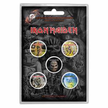Merch Iron Maiden: Ensemble de plaques The Faces Of Eddie 