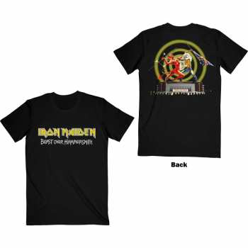 Marchandises Iron Maiden: Iron Maiden Unisex T-shirt: Beast Over Hammersmith Eddie & Devil (back Print) (small) S