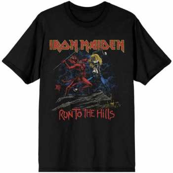Merch Iron Maiden: T-shirt Number Of The Beast Run To The Hills Distress 