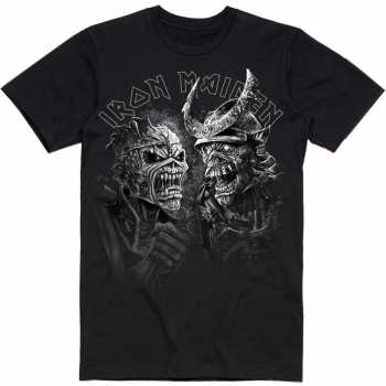 Merch Iron Maiden: T-shirt Senjutsu Large Grayscale Heads
