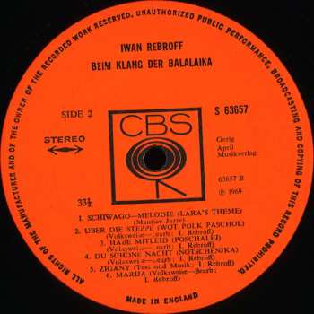LP Ivan Rebroff: Beim Klang Der Balalaika