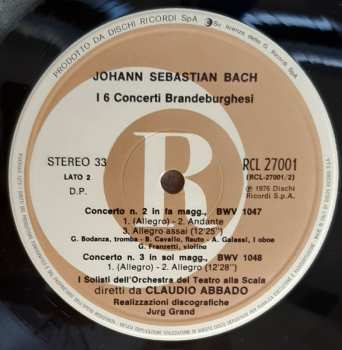 2LP/Coffret Johann Sebastian Bach: I 6 Concerti Brandeburghesi