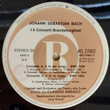 2LP/Coffret Johann Sebastian Bach: I 6 Concerti Brandeburghesi