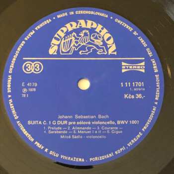 3LP Johann Sebastian Bach: Suity Pro Violoncello