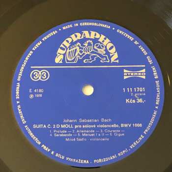 3LP Johann Sebastian Bach: Suity Pro Violoncello