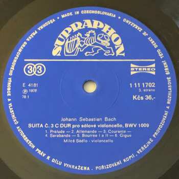 3LP Johann Sebastian Bach: Suity Pro Violoncello