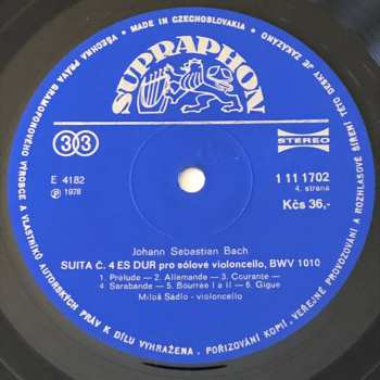 3LP Johann Sebastian Bach: Suity Pro Violoncello