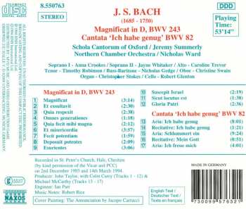 CD Johann Sebastian Bach: Magnificat BWV 243 / Cantata 'Ich Habe Genug' BWV 82