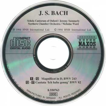 CD Johann Sebastian Bach: Magnificat BWV 243 / Cantata 'Ich Habe Genug' BWV 82