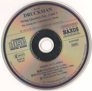 CD Jacob Druckman: String Quartets Nos. 2 And 3; Reflections On The Nature Of Water; Dark Wind