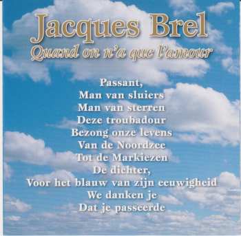2CD Jacques Brel: Quand On N'A Que L'Amour