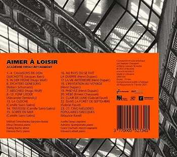 CD Robert Schumann: Aimer à Loisir - Orsay Royaumont Live
