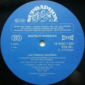 3LP The Czech Philharmonic Orchestra: Litaniae Omnium Sanctorum/Requiem In D/Salve Regina/Sinfonia In C/Concerto In G A 8 Concertanti/Capriccio N°. 4/Motet "Chvalte Boha Silného" (3xLP + BOX + BOOKLET)