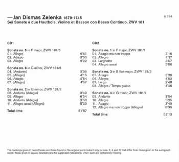 2CD Jan Dismas Zelenka: Sei Sonate