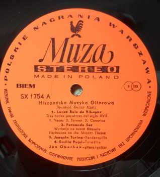 LP Jan Oberbek: Hiszpańska Muzyka Gitarowa