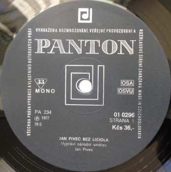 LP Jan Pivec: Jan Pivec Bez Líčidla