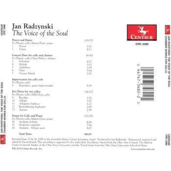 CD Jan Radzynski: The Voice Of The Soul: Chamber Music For Cello