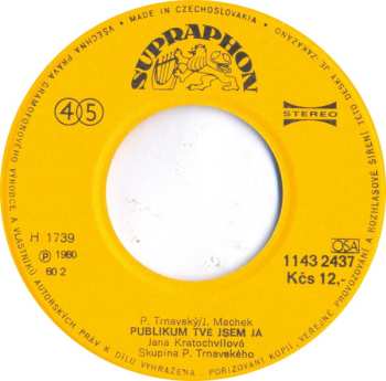 SP Jana Kratochvílová: Publikum Tvé Jsem Já / No A Co