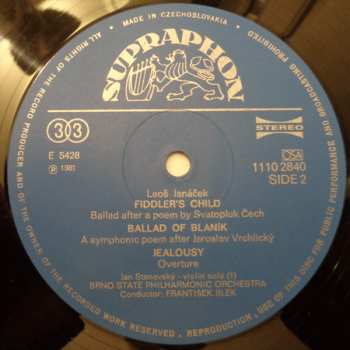 LP Leoš Janáček: Lachian Dances / Fiddler's Child / Ballad Of Blaník / Jealousy