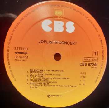 2LP Janis Joplin: Joplin In Concert