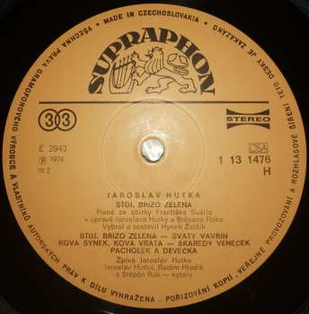 LP Jaroslav Hutka: Stůj Břízo Zelená