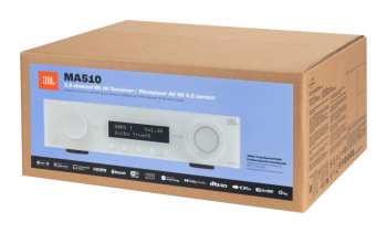Technique audio JBL MA510 - Av Zesilovač 5.2, 75 W, 8k, Wi-fi, Bluetooth, Dolby Vision - Bílý