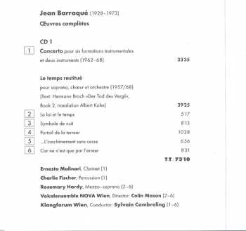 3CD Jean Barraqué: Oeuvres Completes