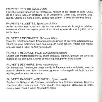CD Jean C. Roché: Fauvettes "Sylvia" / "Sylvia" Warblers