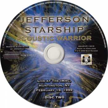 2CD Jefferson Starship: Acoustic Warrior - Live IMAC 99