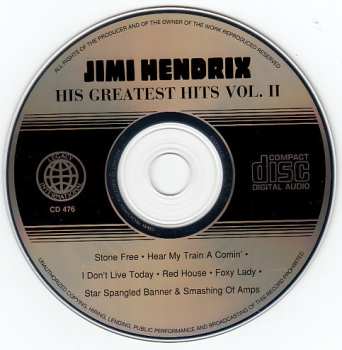 CD Jimi Hendrix: His Greatest Hits Vol. II