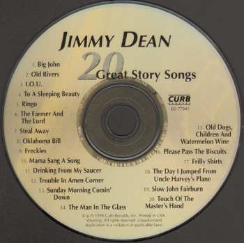 CD Jimmy Dean: 20 Great Story Songs