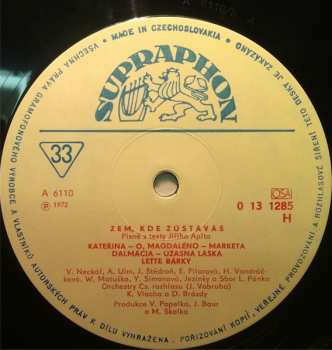 LP Jiří Aplt: Zem, Kde Zůstáváš (Písně A Texty Jiřího Aplta)