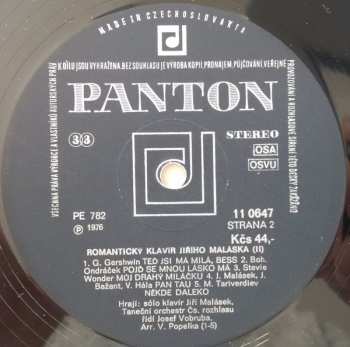 LP Jiří Malásek: Romantický Klavír Jiřího Maláska | 2 (Romantic Piano Of Jiří Malásek | 2)