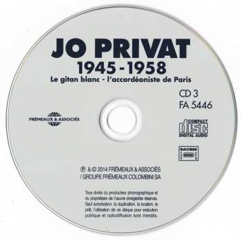 3CD Jo Privat: 1945 -1958 (Le Gitan Blanc - L'Accordéoniste De Paris)