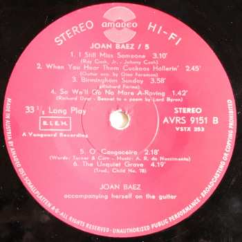 LP Joan Baez: Joan Baez / 5