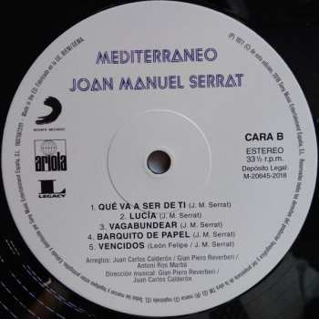 LP Joan Manuel Serrat: Mediterraneo