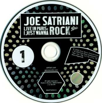 2CD Joe Satriani: Live In Paris: I Just Wanna Rock