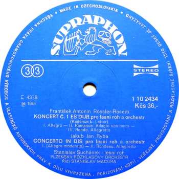 LP Heinrich Ignaz Franz Biber: Koncert Es Dur • Sonata A 6 • Koncert Č 1 • Koncert In Dis (Koncerty Pro Žesťové Nástroje)