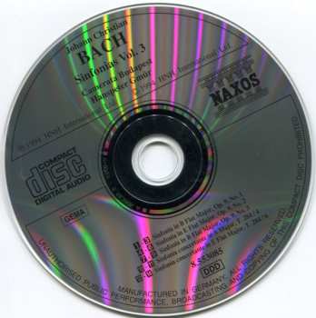 CD Johann Christian Bach: Sinfonias Vol. 3 - Sinfonias, Op. 9, Nos. 1 - 3 / Sinfonie Concertanti